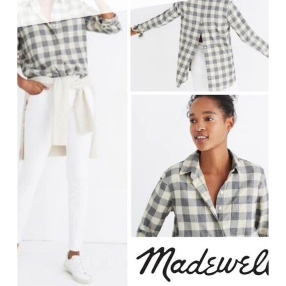 NWT Madewell Classic Ex-Boyfriend Button-Back Shirt/Buffalo Check/SMALL H3267 - Picture 1 of 7